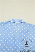 Sky blue dotted print soft short pajama set - sleepwear