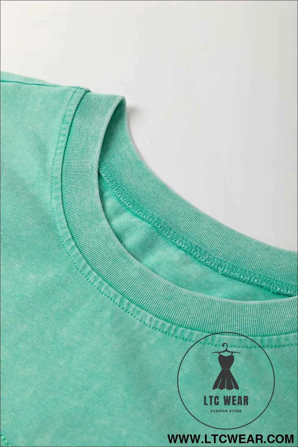 Sky Blue Mineral Wash Flower Patchwork Mini T Shirt Dress