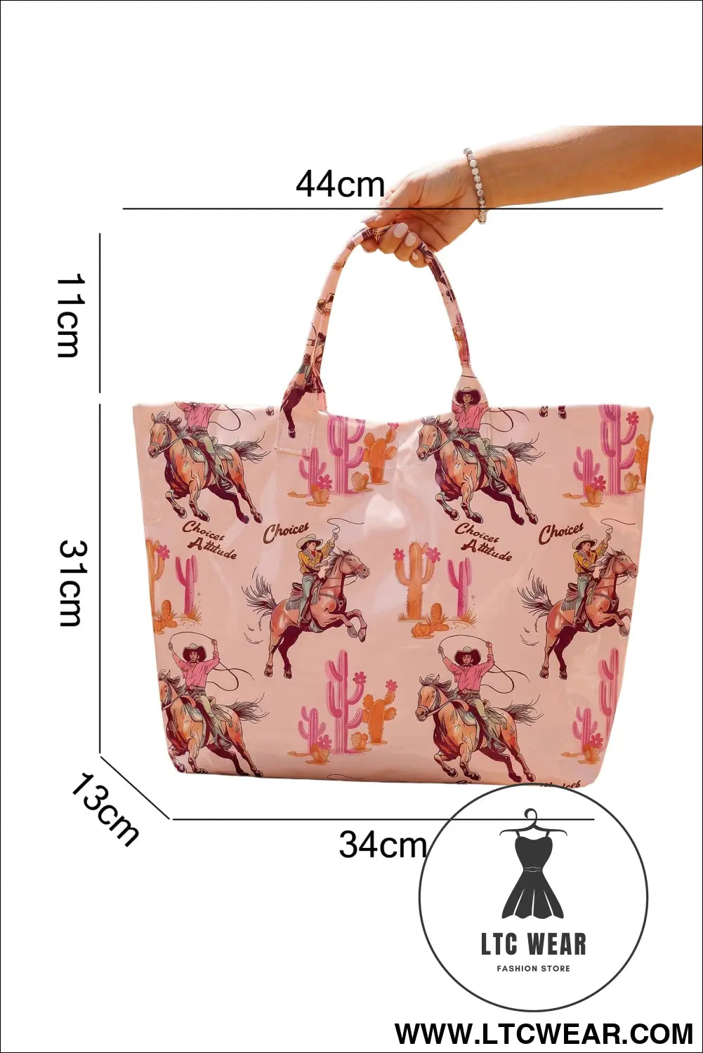 Sky Blue Patriotic Stars and Stripes Pattern Vinyl Glossy Tote Bag - L.T.C Wear Online Fashion Store