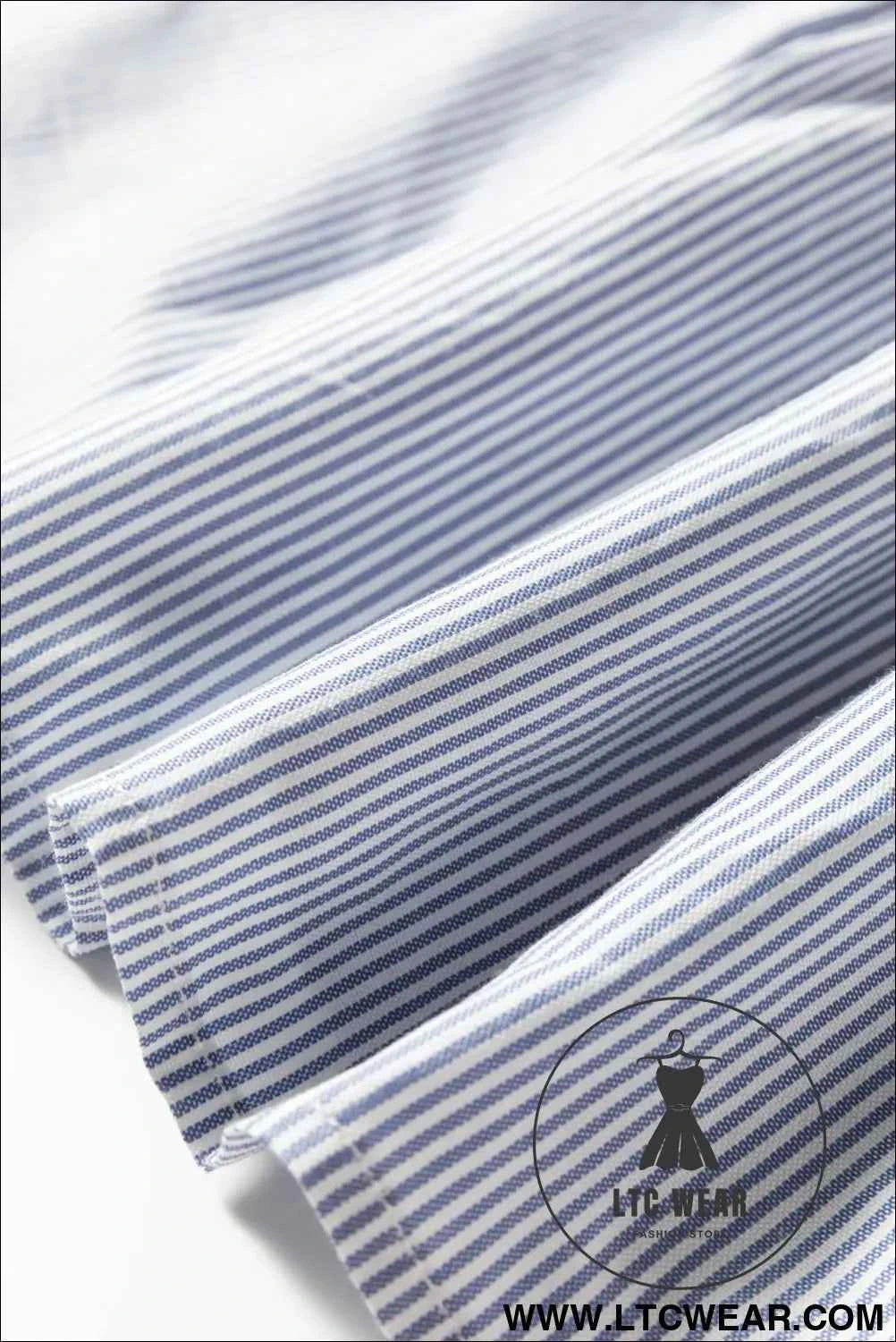 Sky Blue Stripe Patchwork Crossed Lace Detail Bracelet Sleeve Maxi Dress