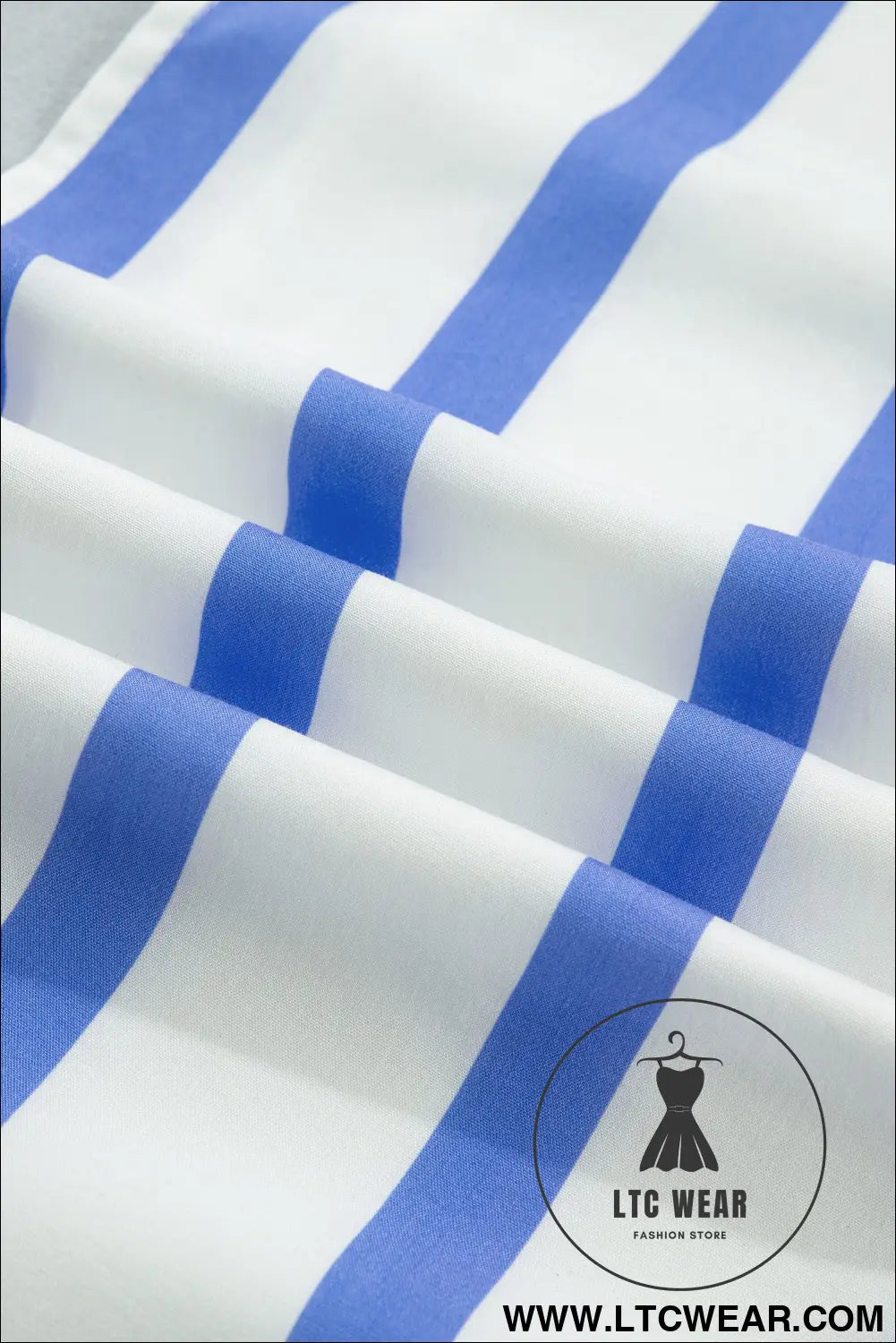 Sky blue stripe split v neck puff sleeve summer blouse - blouses & shirts