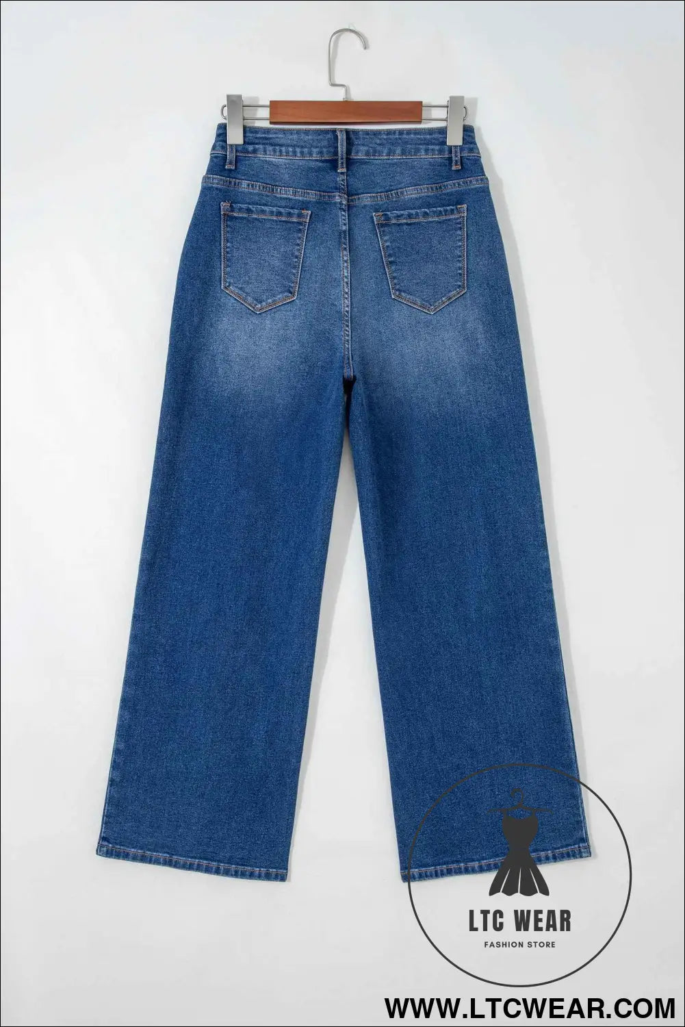 Sky Blue Tailored Seam Detail Womens Shift Jeans