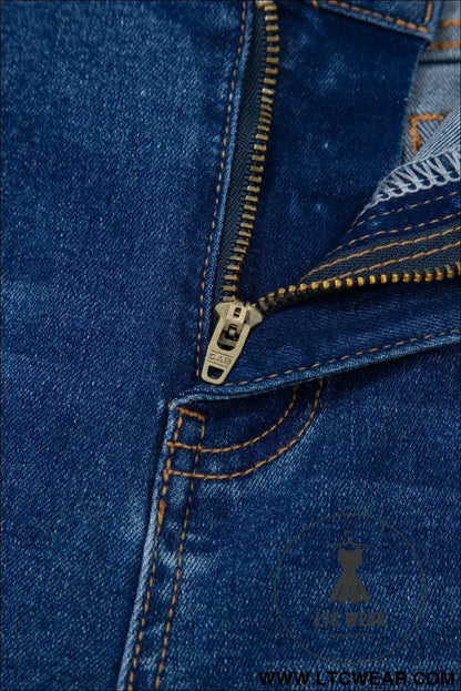 Sky Blue Tailored Seam Detail Womens Shift Jeans