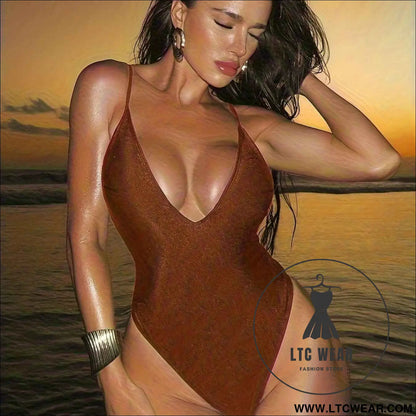 Sleek Solid Sexy OnePiece Beach Swimsuit