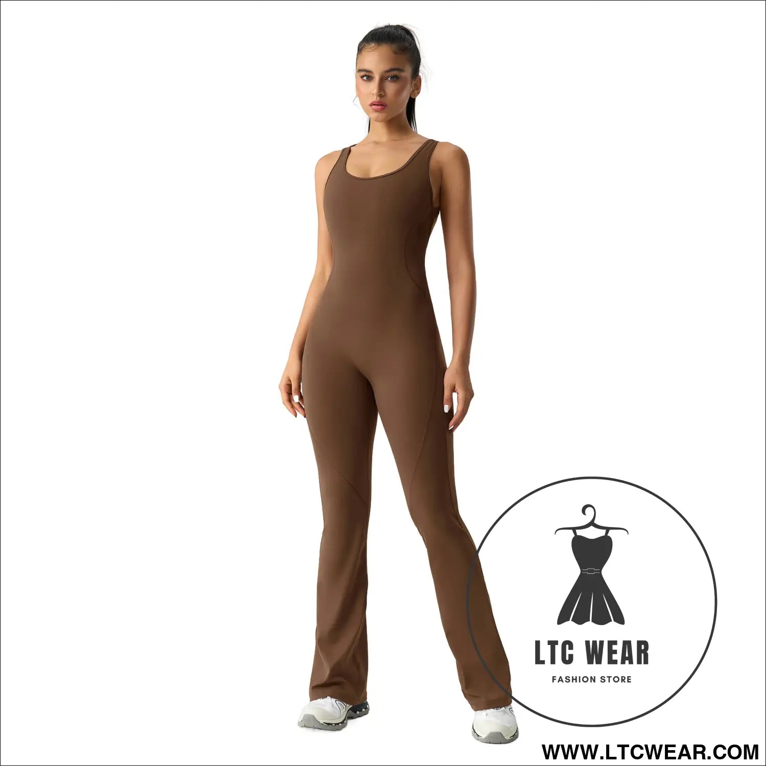 Sleek & stylish: women’s horn elastic yoga jumpsuit