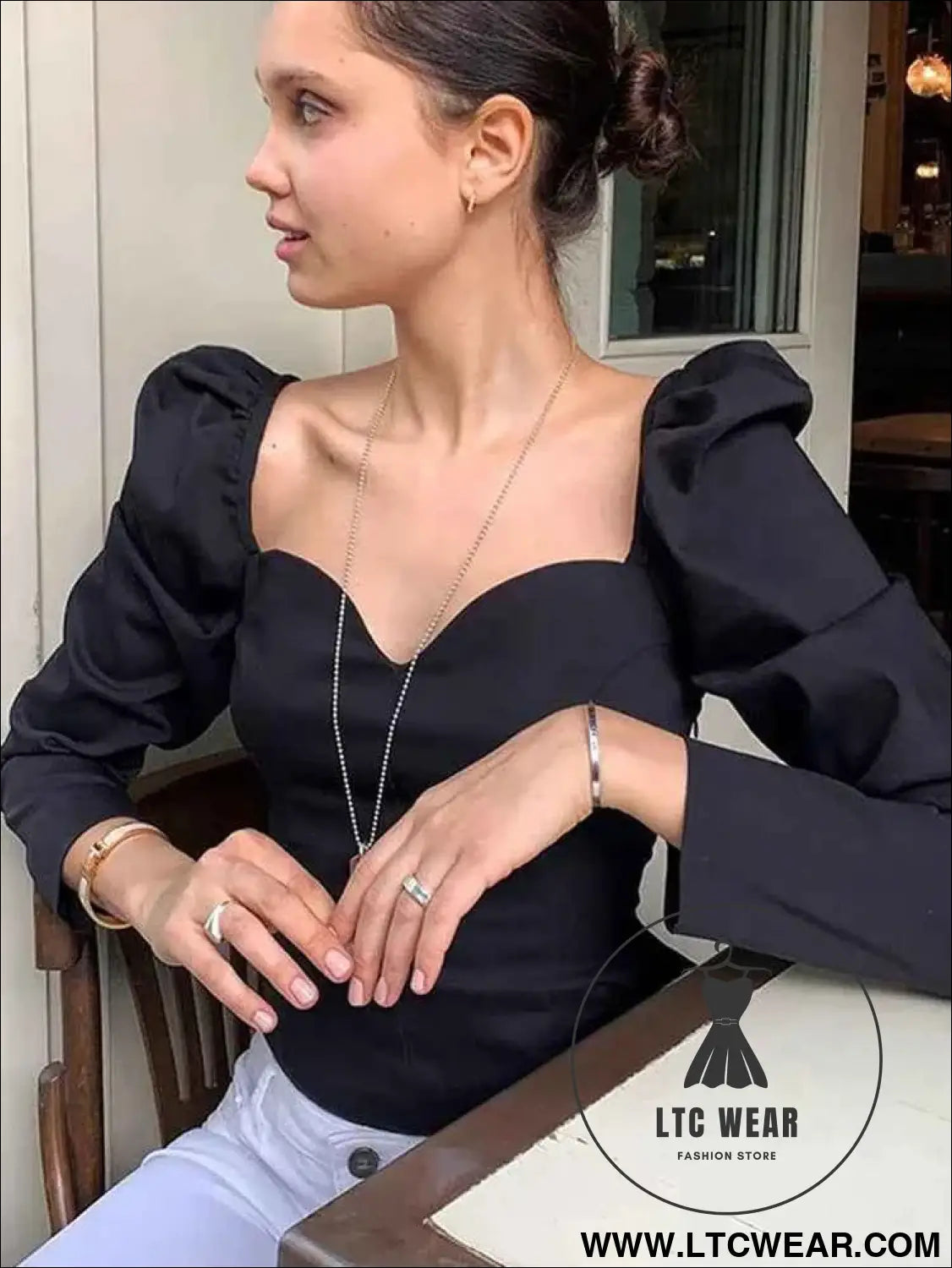 Slim Fit Square Neck Blouse for Effortless Elegance