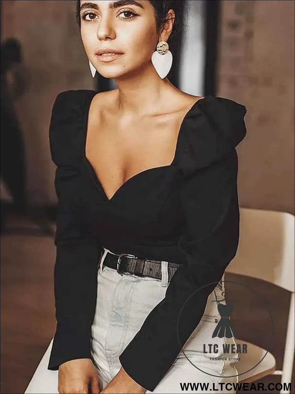 Slim Fit Square Neck Blouse for Effortless Elegance