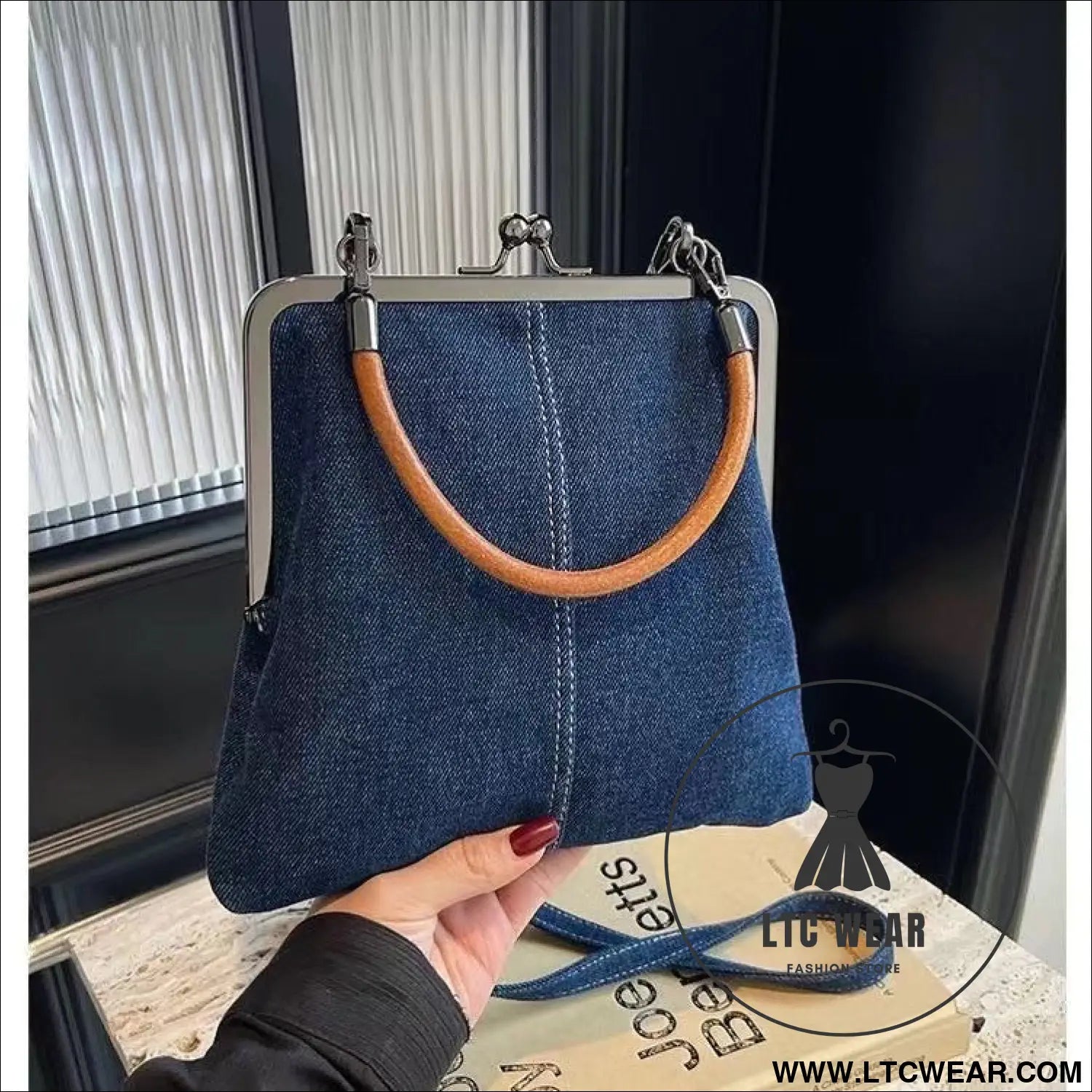 Small handbag women’s handbag handmade denim splicing hand-held crossbody bag single shoulder bag small shoulder bag