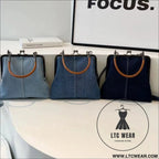 Small handbag women’s handbag handmade denim splicing hand-held crossbody bag single shoulder bag small shoulder bag