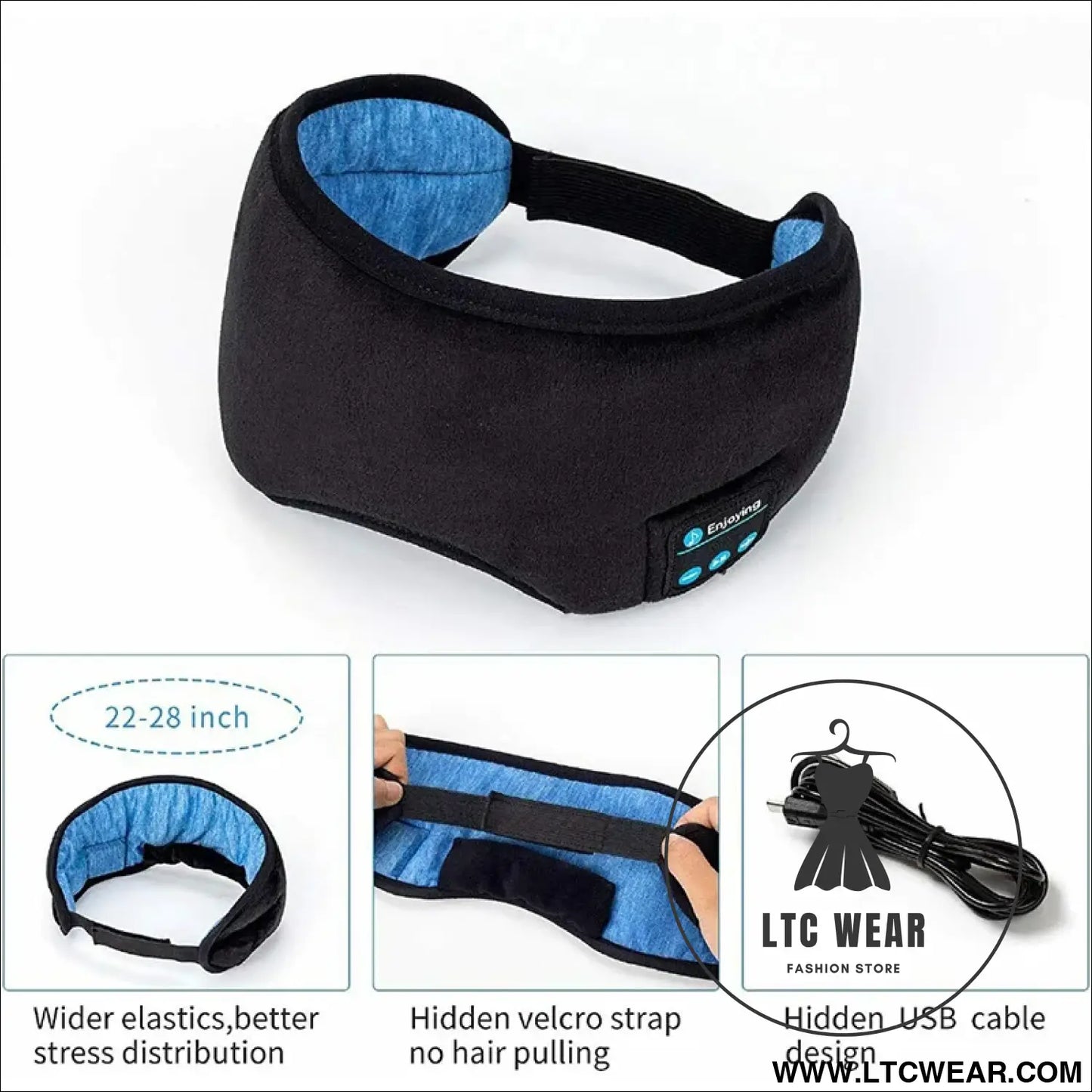 Smart Bluetooth Eye Mask: Sleep Headphones for Travel - L.T.C Wear Online Fashion Store