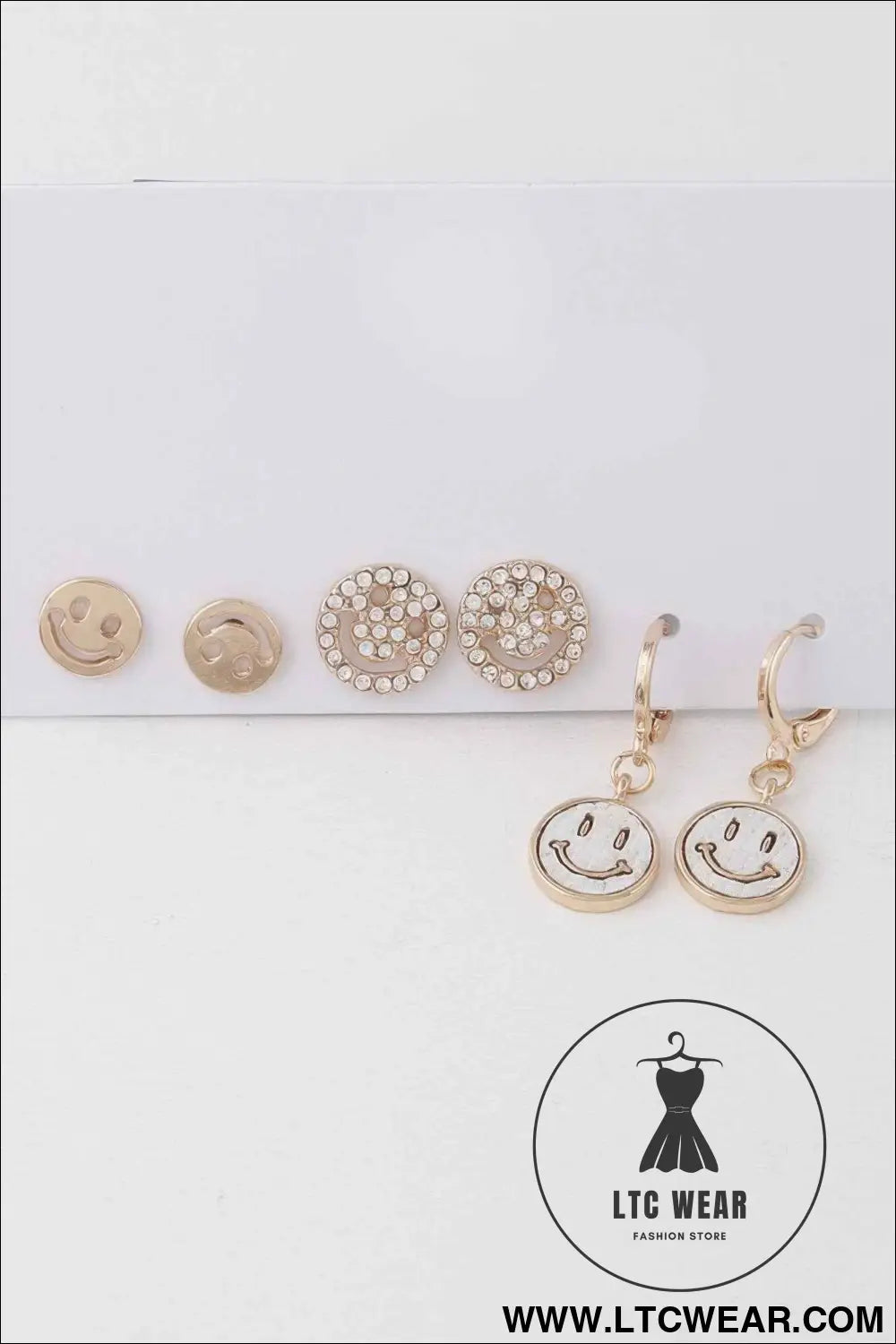 Smiley Face Earrings Set