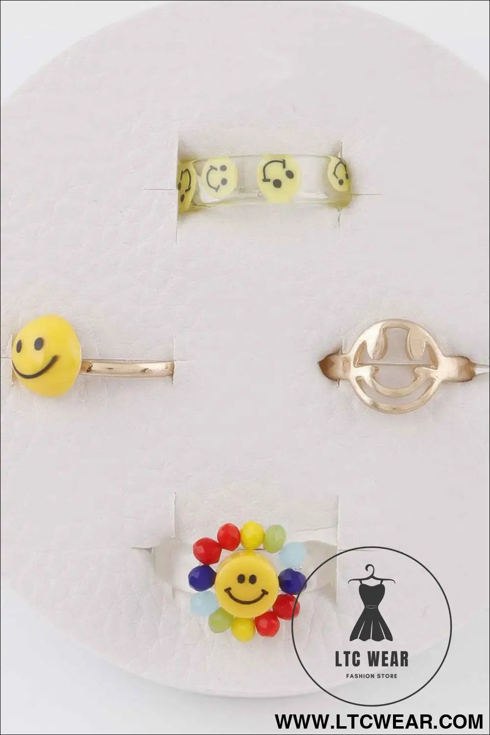 Smiley Face Rings Set