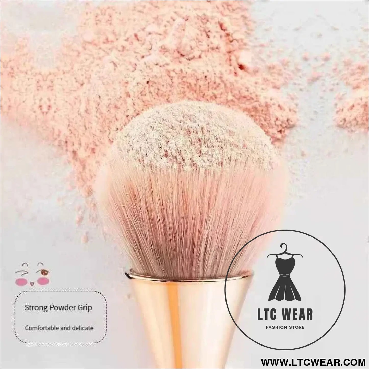 Soft Rose Golden Brush Set: Highlight, Blush & Powder