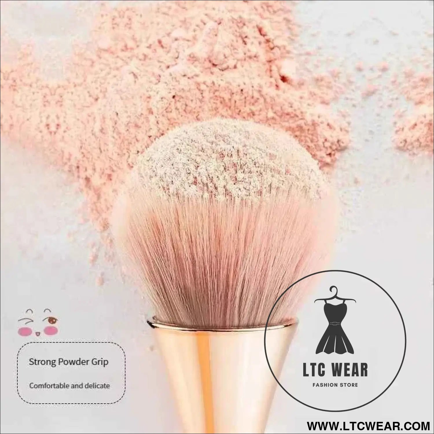 Soft Rose Golden Brush Set: Highlight, Blush & Powder