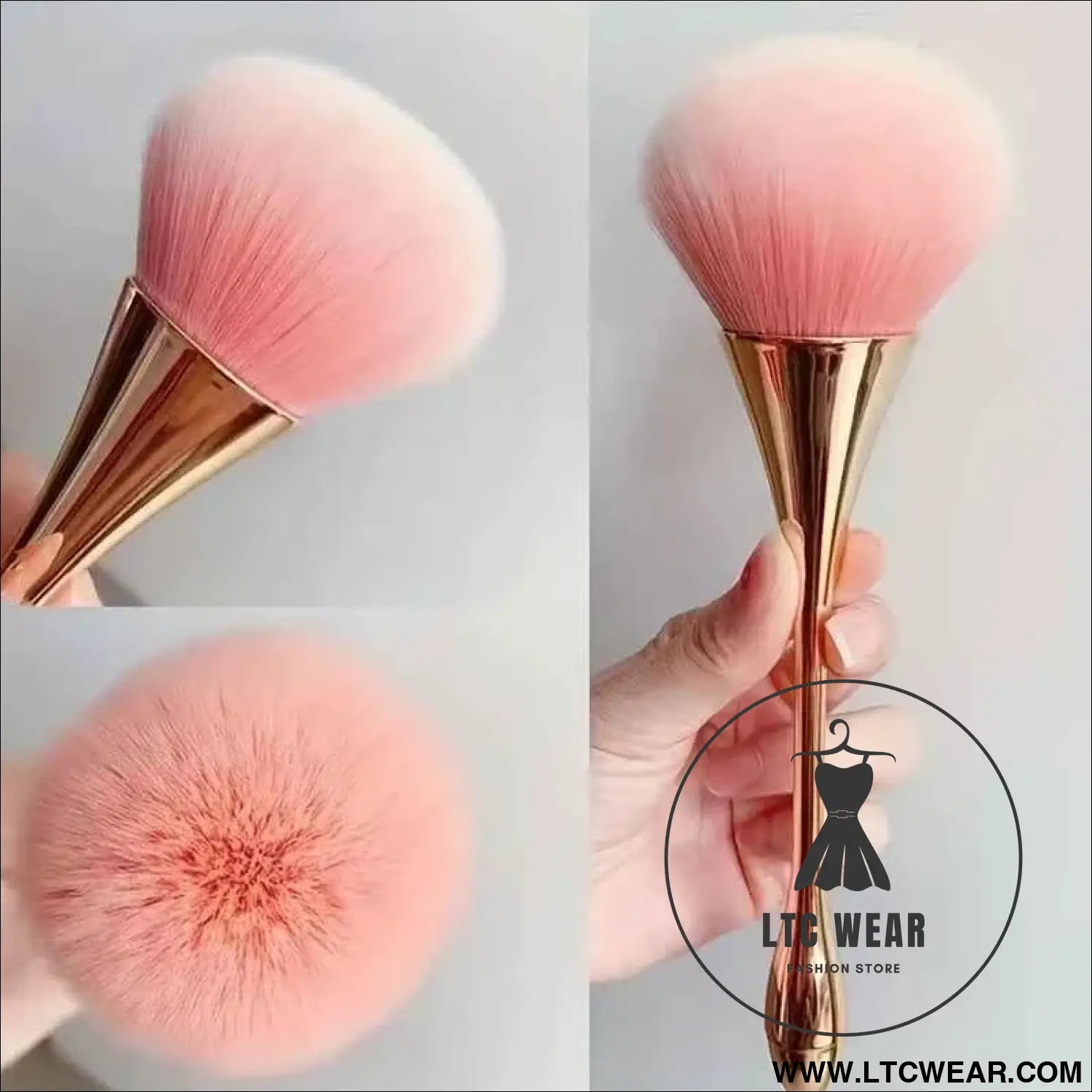 Soft Rose Golden Brush Set: Highlight, Blush & Powder