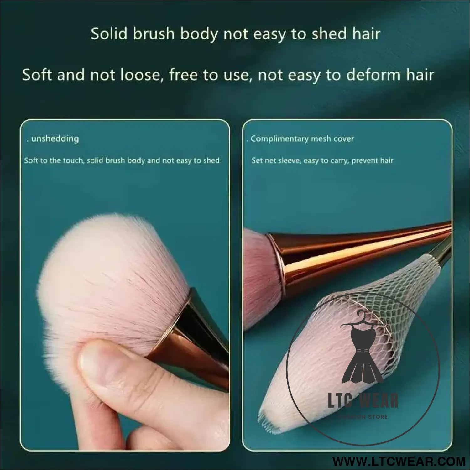 Soft Rose Golden Brush Set: Highlight, Blush & Powder