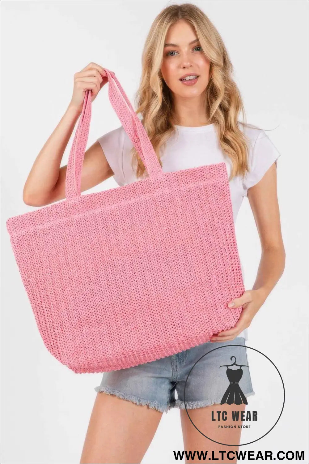 Solid Crochet Straw Bag