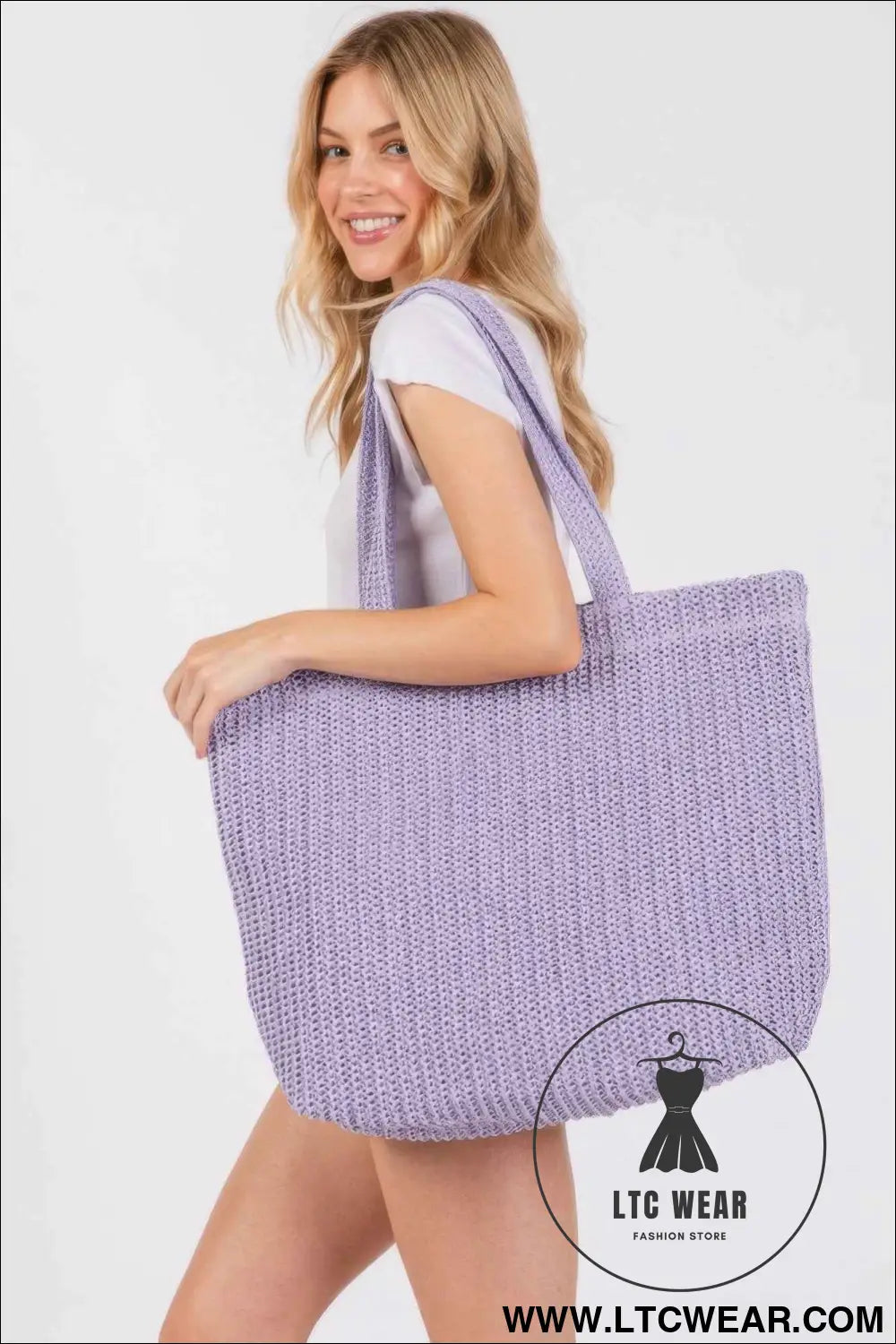 Solid Crochet Straw Bag