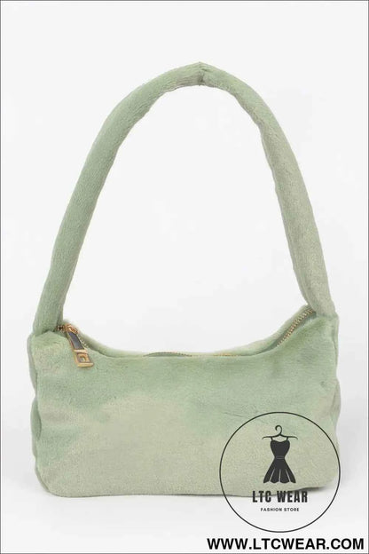 Solid Faux Fur Shoulder Bag for Stylish Everyday Use