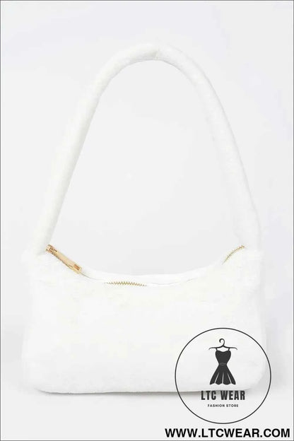 Solid Faux Fur Shoulder Bag for Stylish Everyday Use