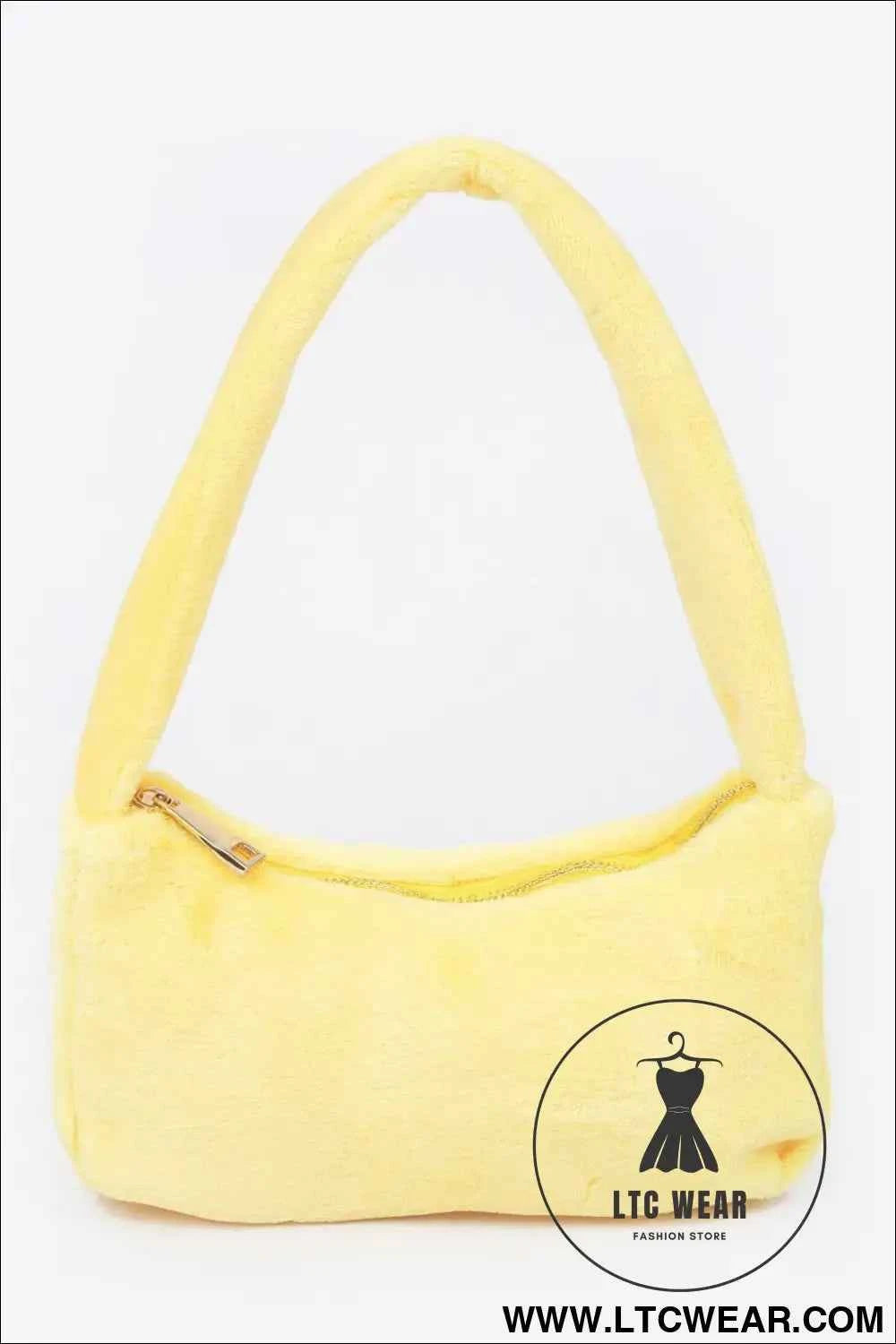 Solid Faux Fur Shoulder Bag for Stylish Everyday Use