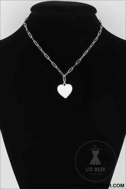 Solid Heart Chain Necklace