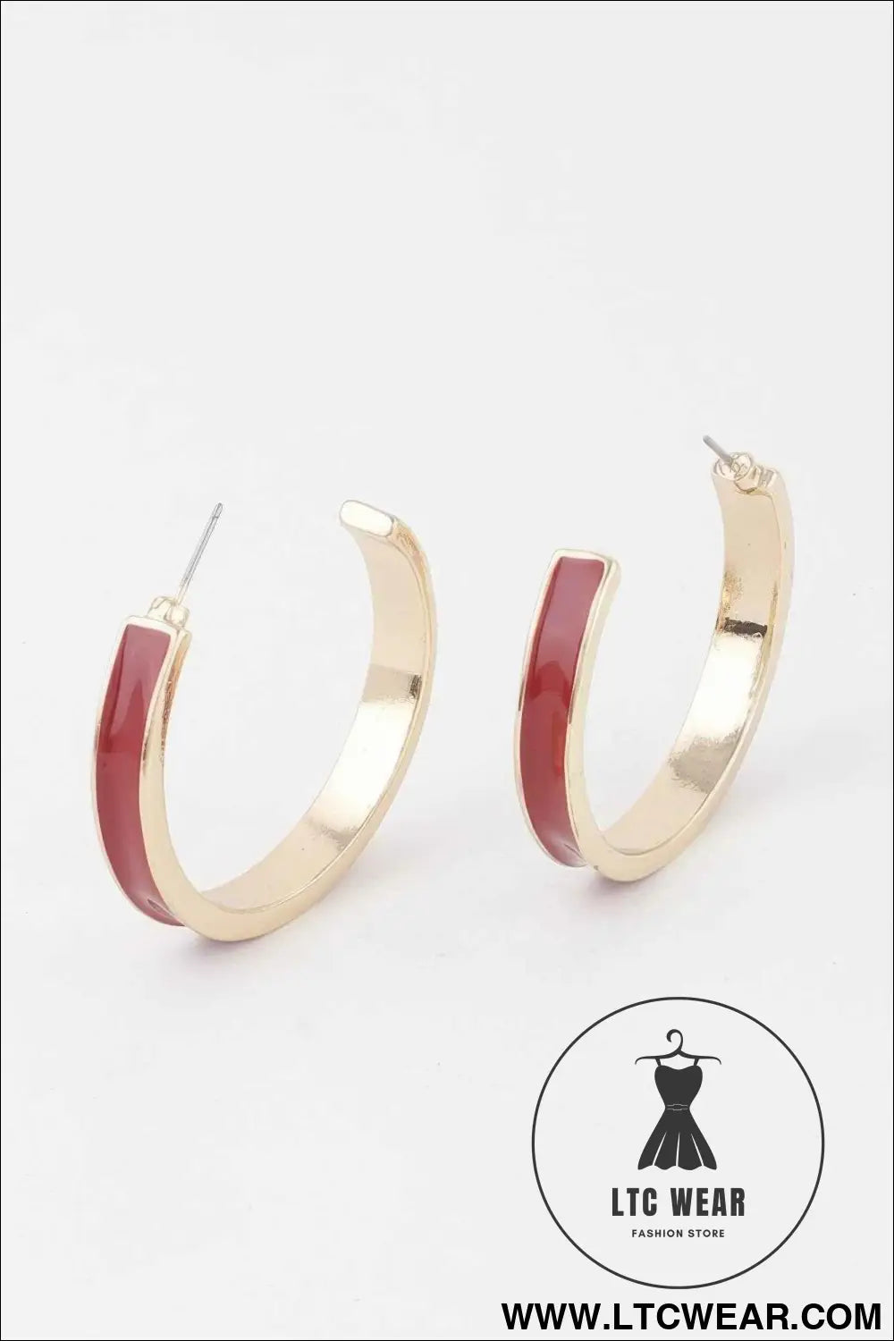 Solid Lined Hoop Earrings