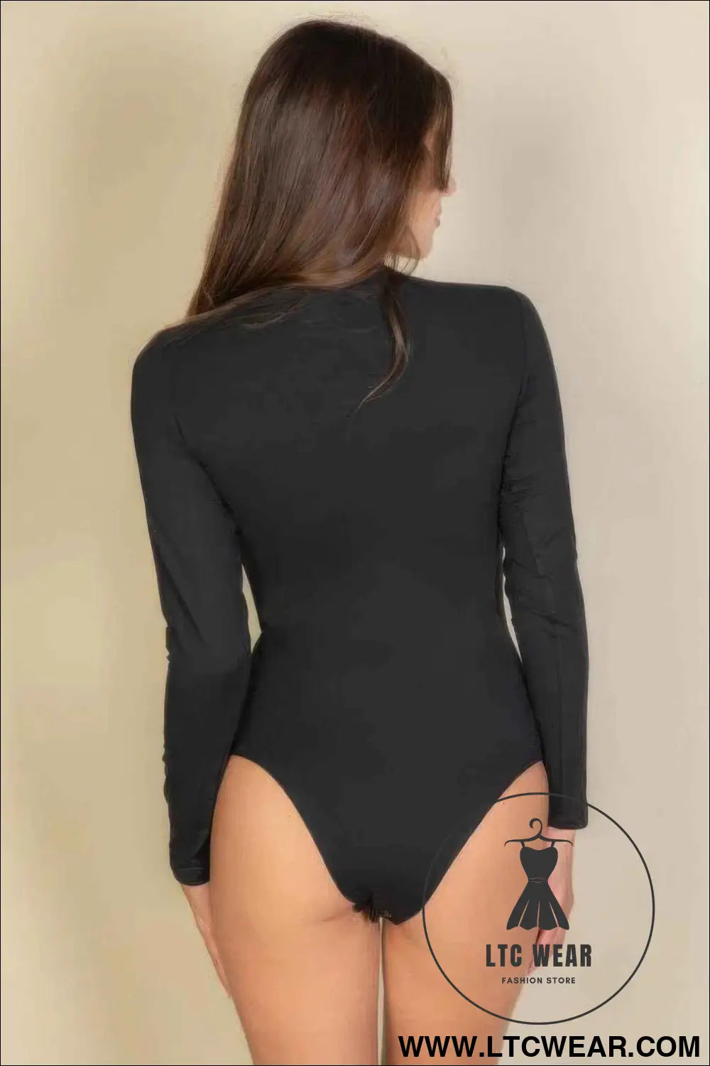Solid Long Sleeve Round Neck Bodysuit