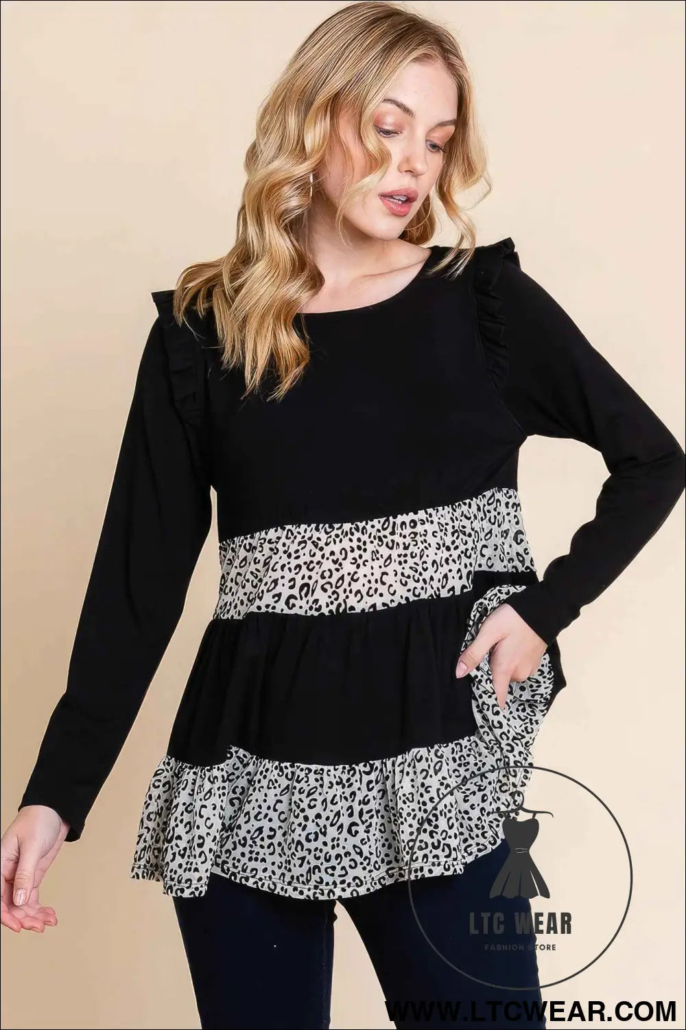 Solid Tiered Fashion Top
