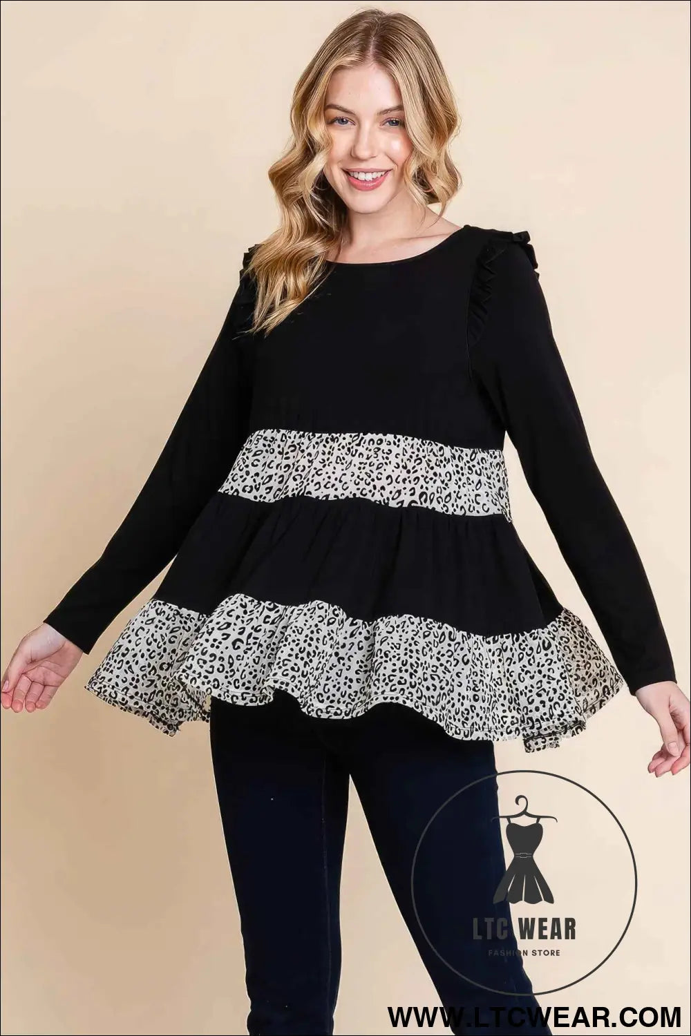 Solid Tiered Fashion Top