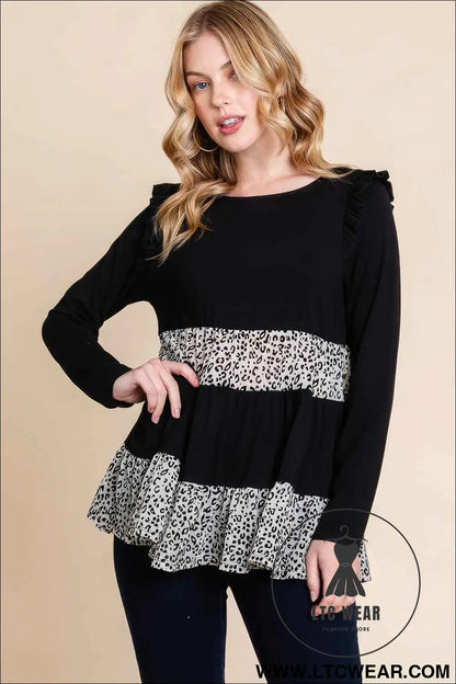 Solid Tiered Fashion Top