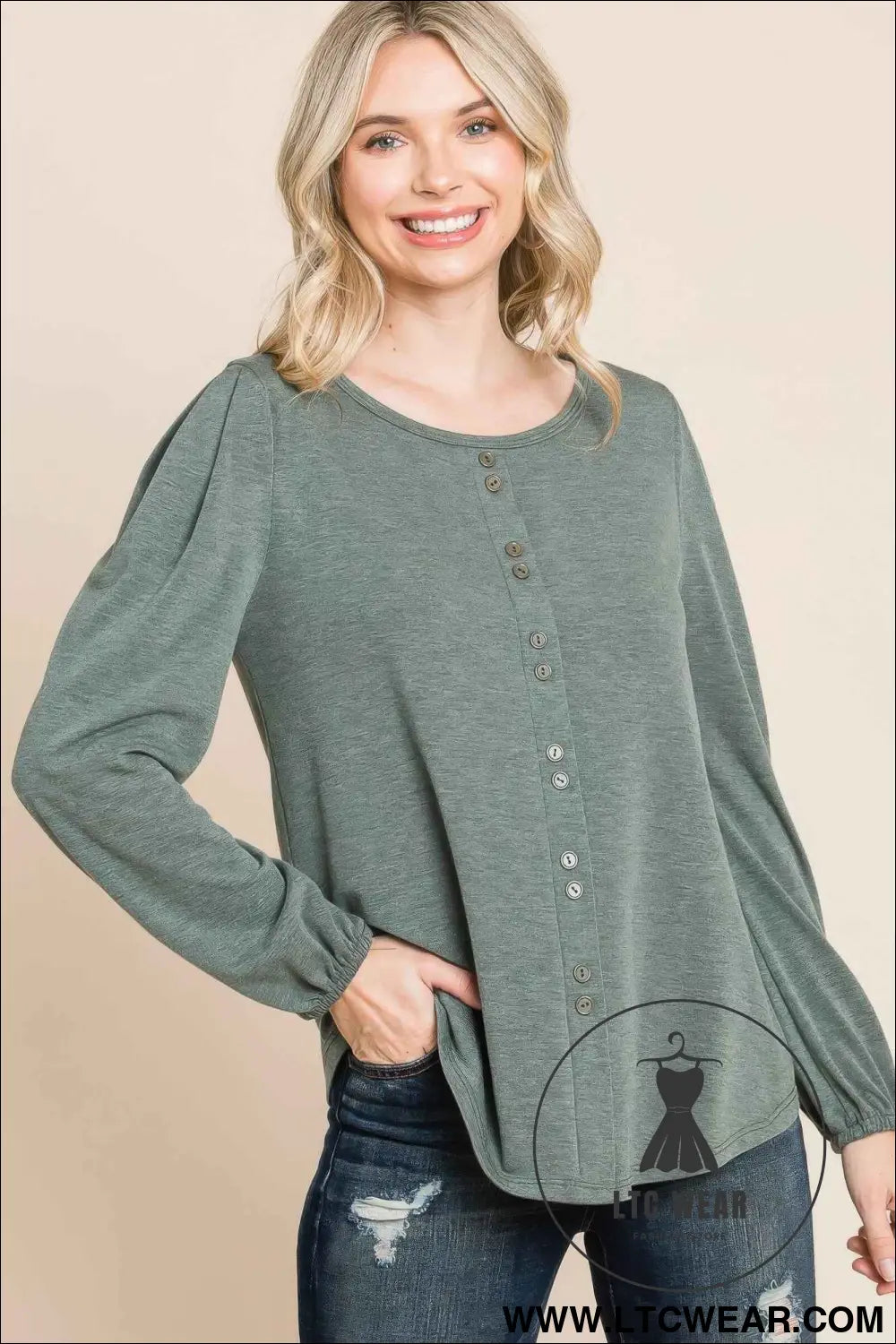 Solid Tr Spandex Long Sleeve Top