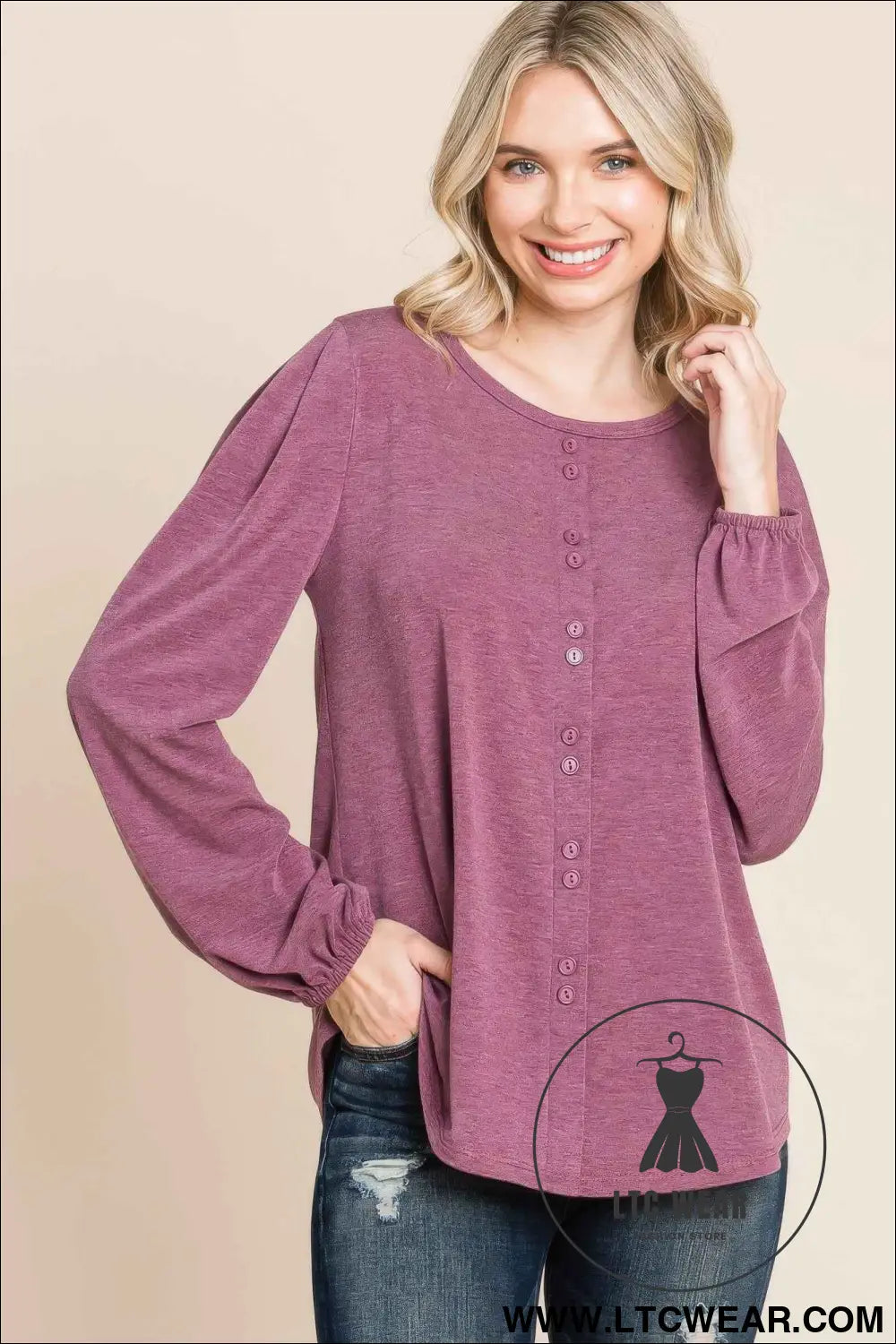 Solid Tr Spandex Long Sleeve Top