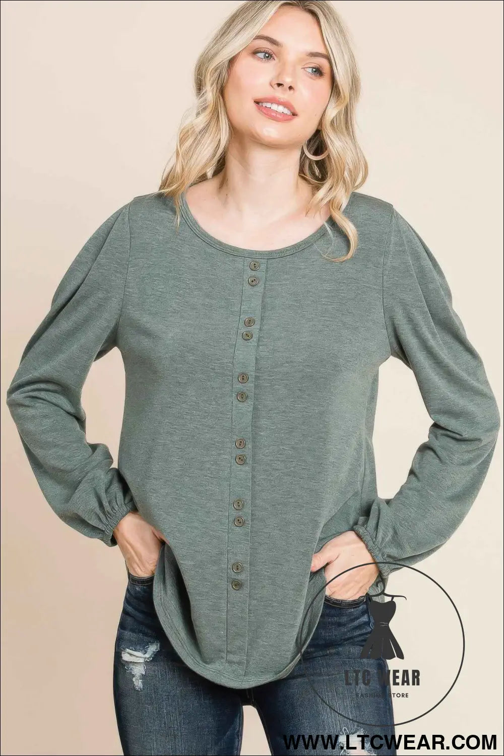 Solid Tr Spandex Long Sleeve Top