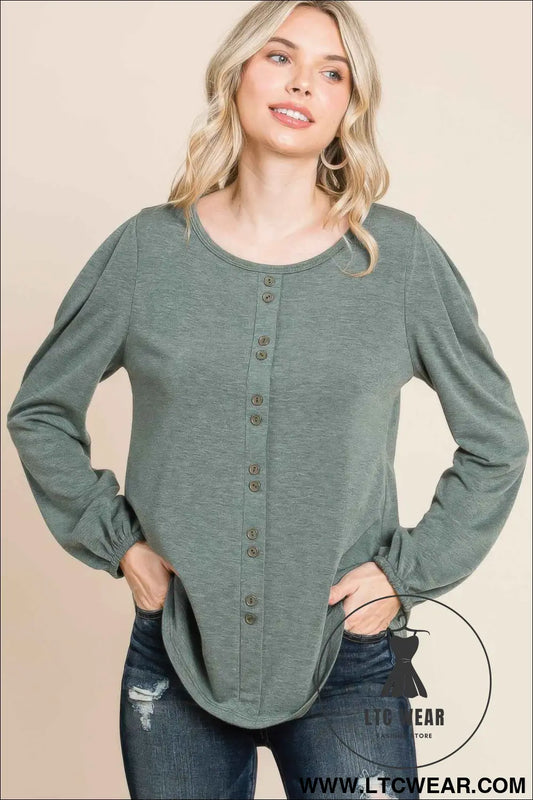 Solid Tr Spandex Long Sleeve Top