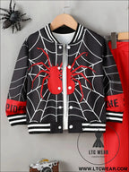 Spider baseball collar top and pants set