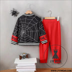 Spider baseball collar top and pants set