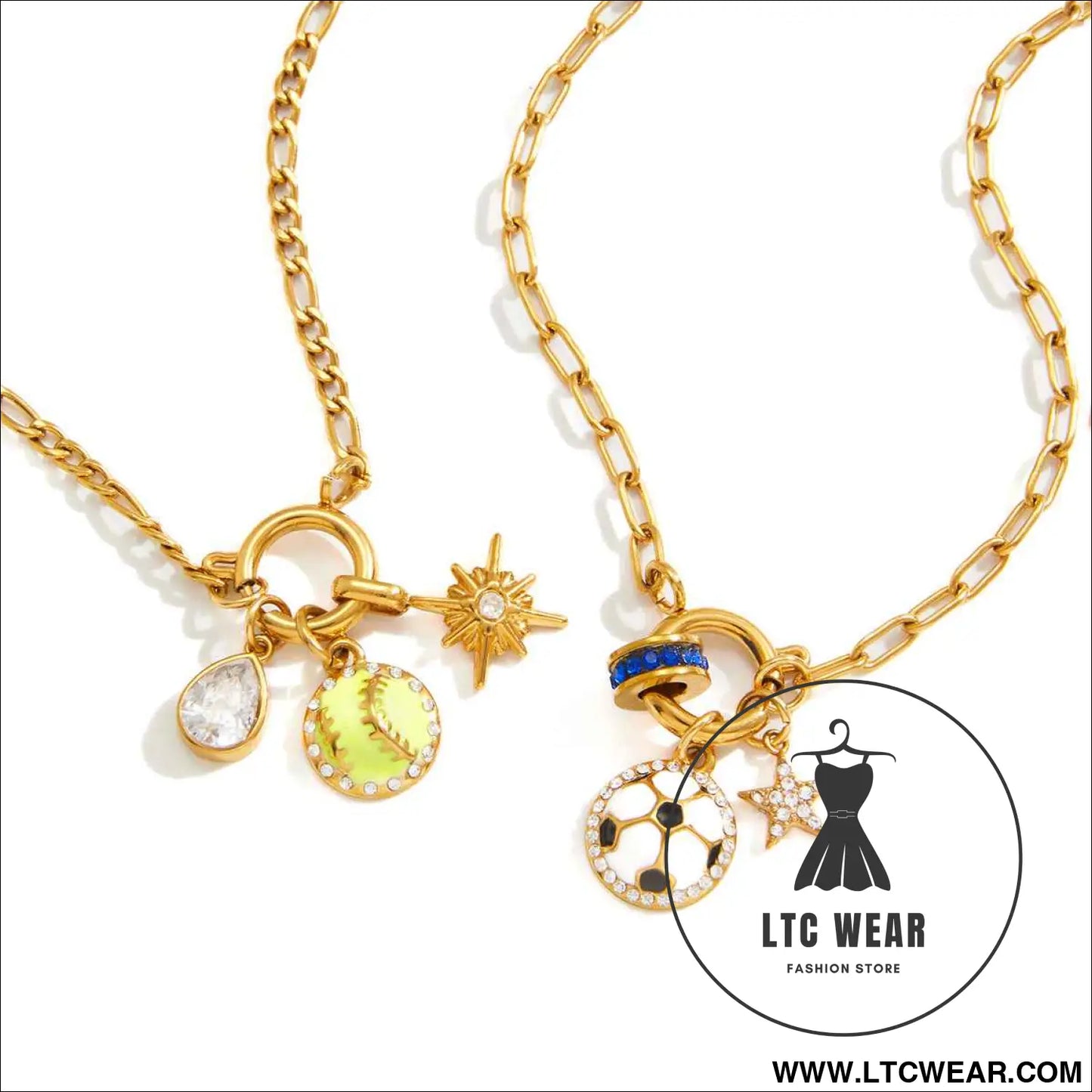 Sports Ball Enamel Necklace Collection