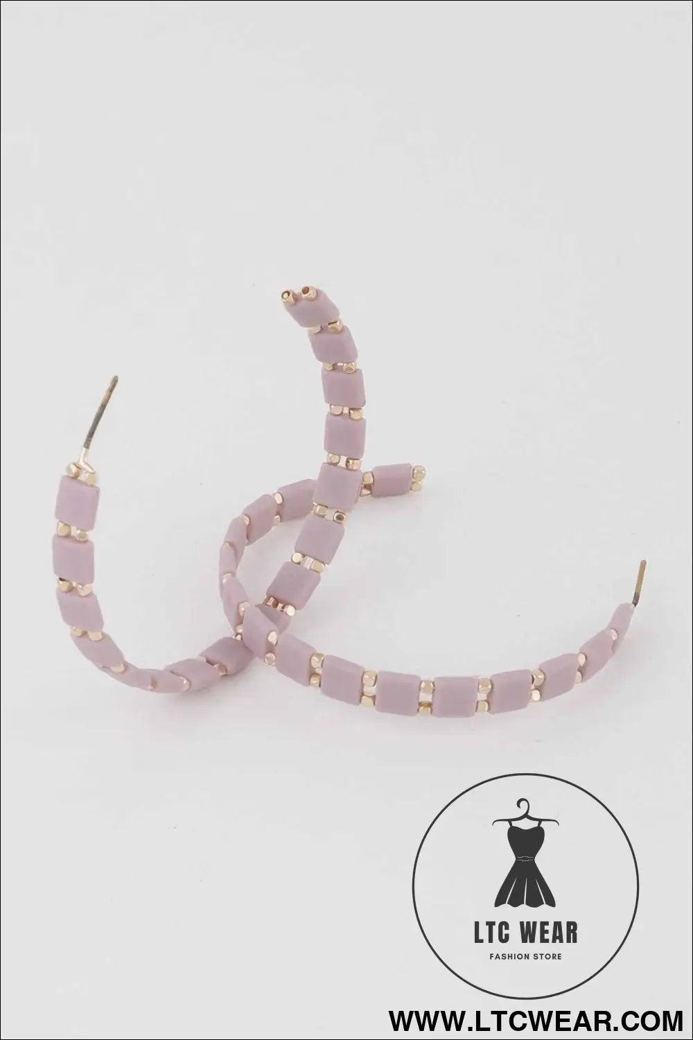Square Beaded Hoop Earrings