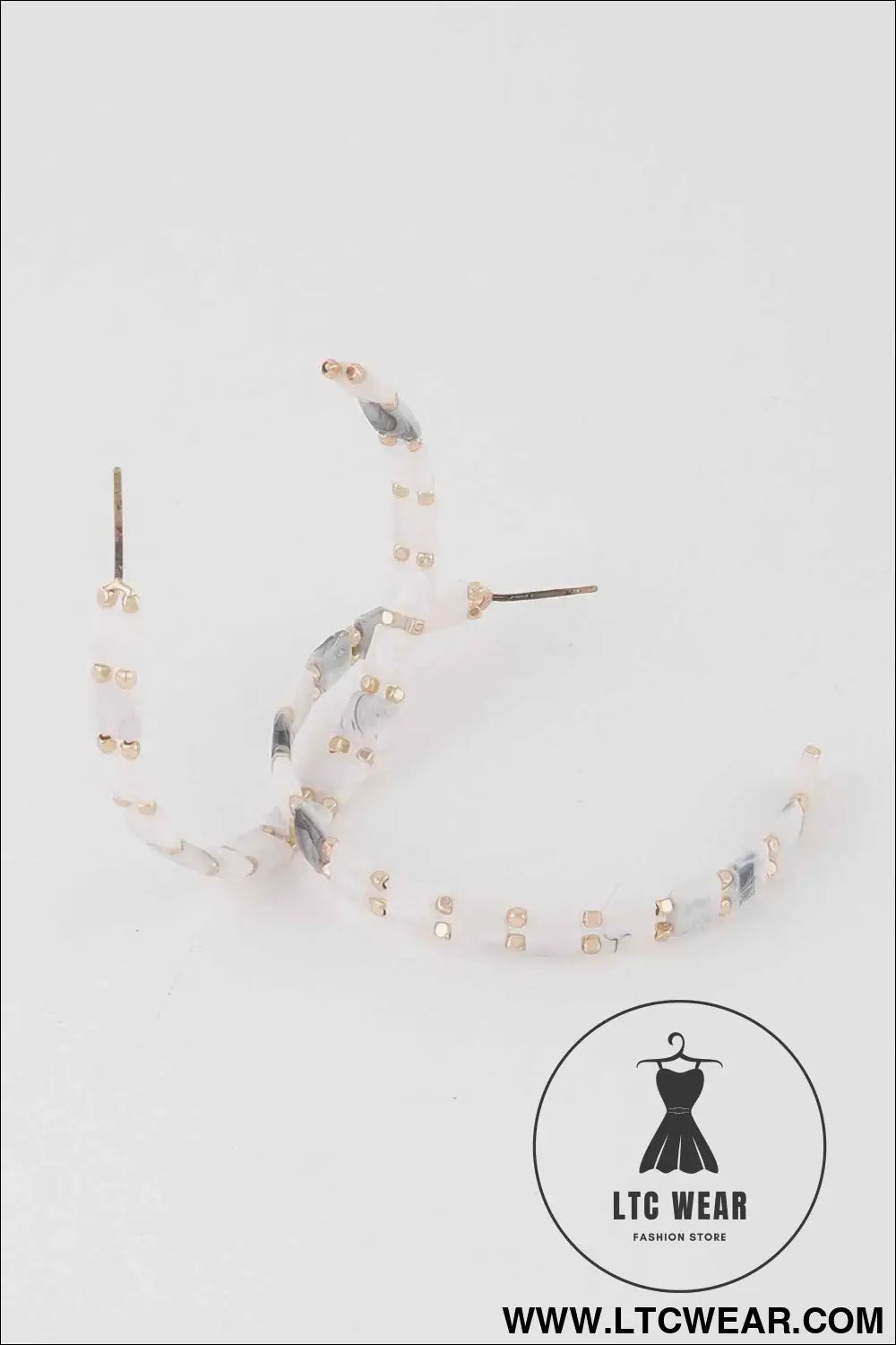 Square Beaded Hoop Earrings
