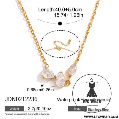 Square Zircon Pendant Necklace Collection