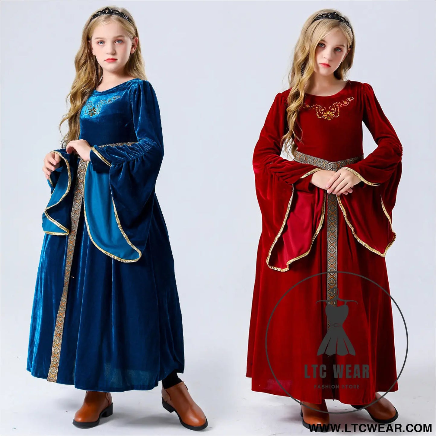 Stage performance costume medieval renaissance long dress costume halloween performance costume