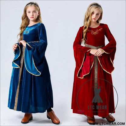 Stage performance costume medieval renaissance long dress costume halloween performance costume