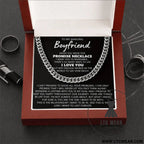 Stainless steel necklace for men - necklace + b card light box