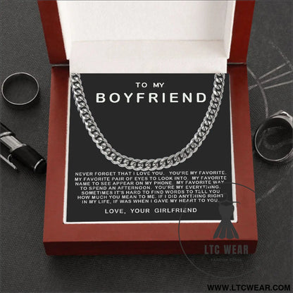 Stainless steel necklace for men - necklace + d card light box