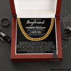 Stainless steel necklace for men - necklace (gold) + b card light box