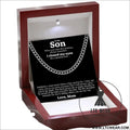 Stainless steel necklace men titanium cuban chain polished round hip hop fashion jewelry - necklace + card light box