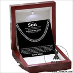 Stainless steel necklace men titanium cuban chain polished round hip hop fashion jewelry - necklace + card light box