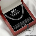 Stainless steel necklace men titanium cuban chain polished round hip hop fashion jewelry - necklace + card light box