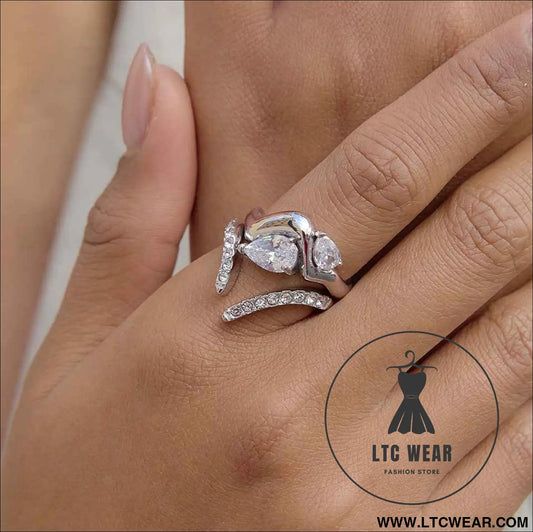 Stainless Steel Zircon Open Ring Collection
